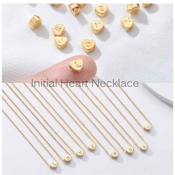 Tiny Gold I Initial Heart Necklace-14K Gold - Picture 4 of 5